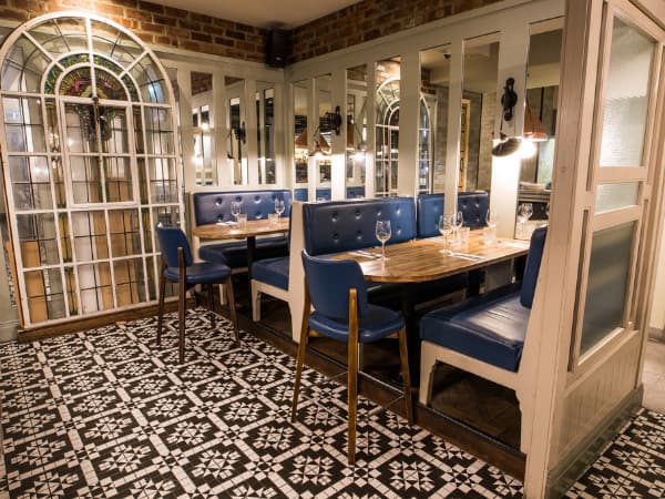Restaurant Blue Seating Area Restaurant Blue Seating Area